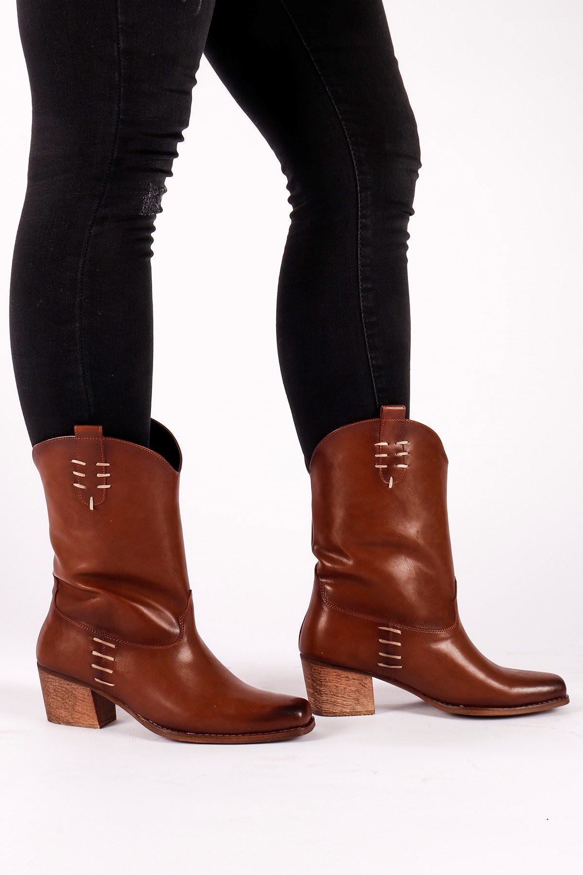 Agatha Women's Tan Skin Boots - STREETMODE™