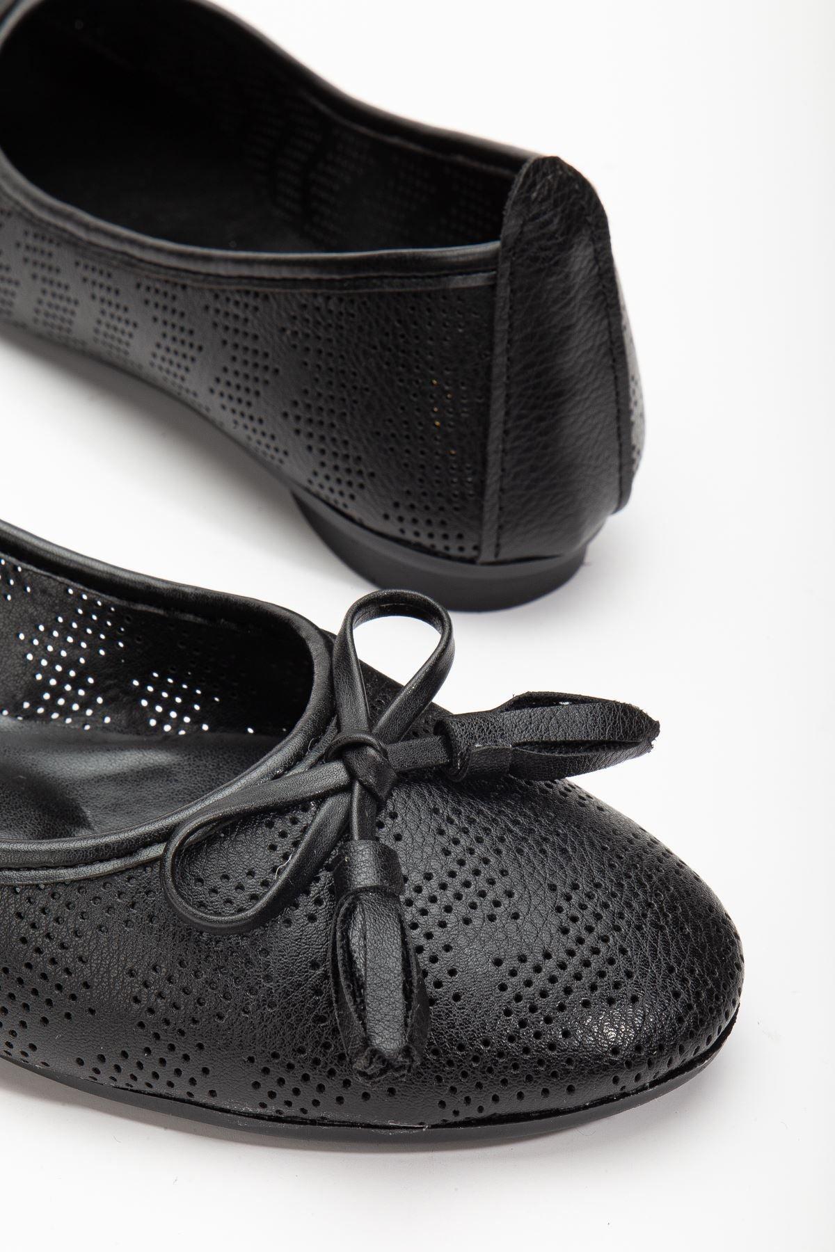 Axelle Black Skin Women's Ballerinas - STREETMODE™