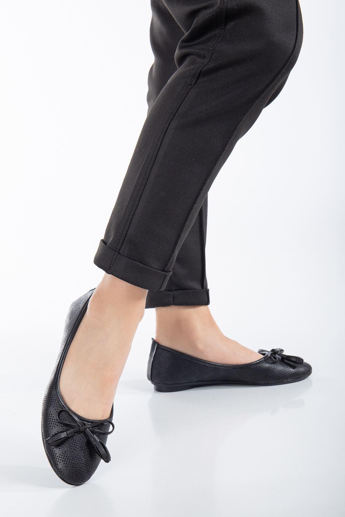 Axelle Black Skin Women's Ballerinas - STREETMODE™