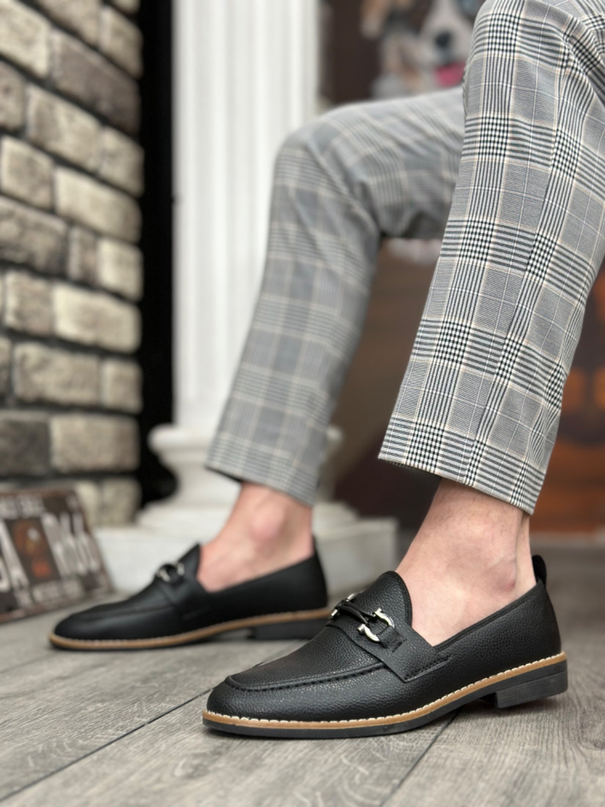 BA0009 Leather Tassel Corcik Black Hook Buckle Classic Men's Shoes - STREETMODE™