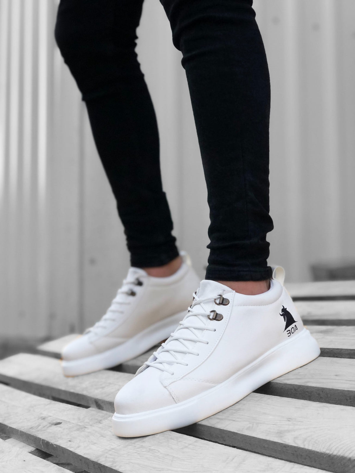 BA0220 Lace-up Men's High Sole White Sole Sports Shoes sneakers - STREETMODE™