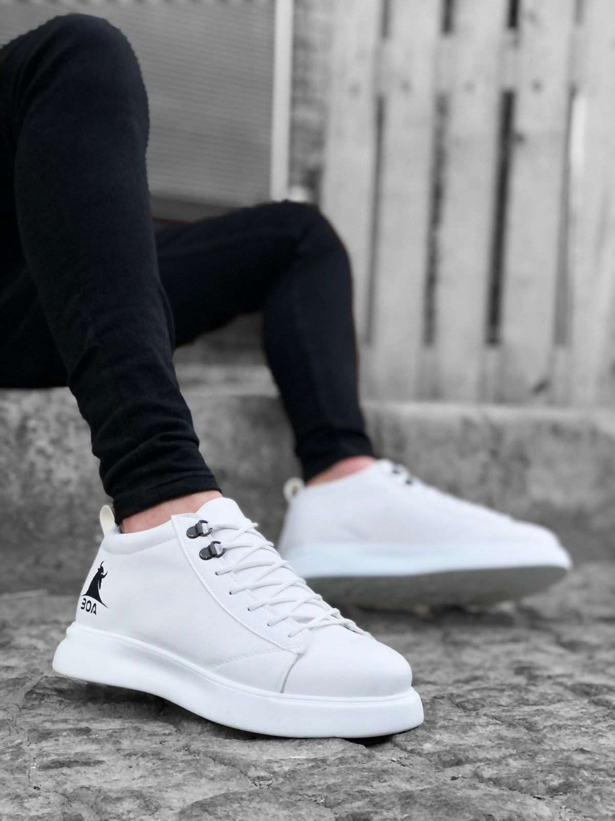 BA0220 Lace-up Men's High Sole White Sole Sports Shoes sneakers - STREETMODE™