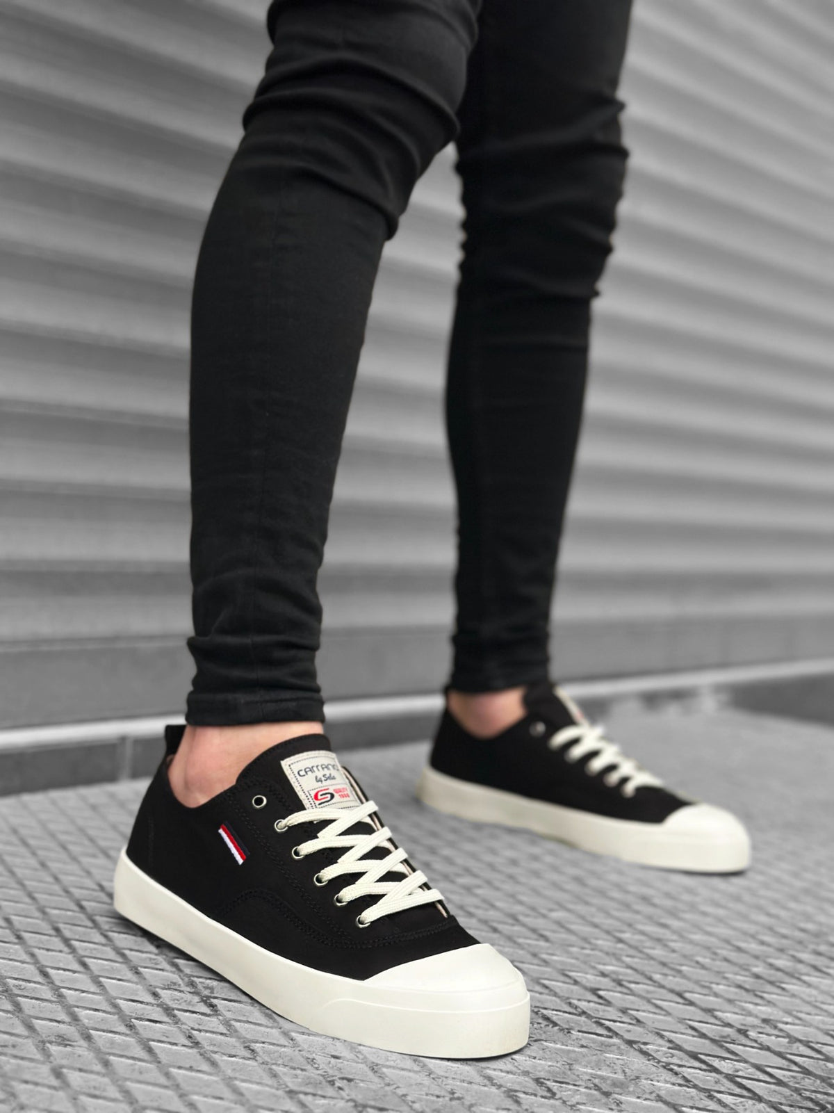 BA0223 Comfortable Flat Sole Linen Lace-up Black Casual Men's Sneakers Shoes - STREETMODE™