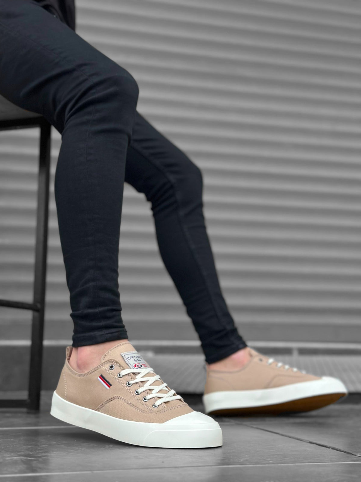 BA0223 Comfortable Flat Sole Linen Lace-Up Cream Casual Men's Sneakesr Shoes - STREETMODE™