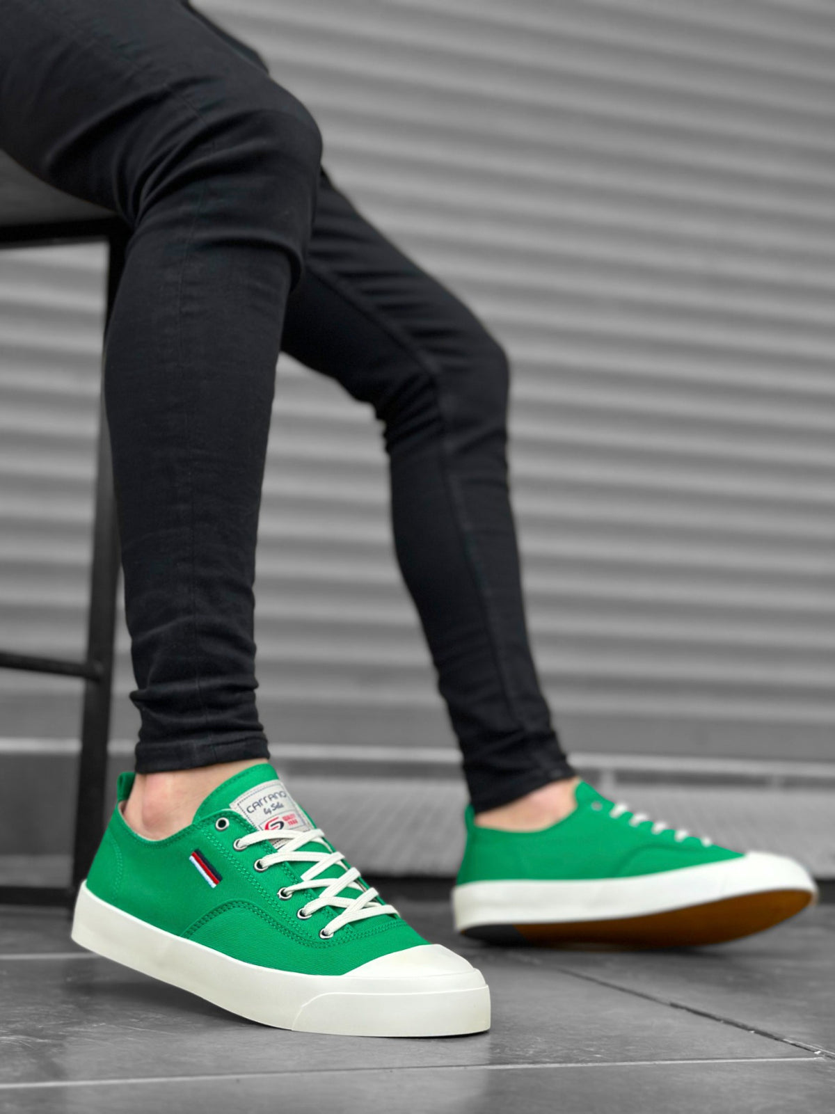 BA0223 Comfortable Flat Sole Linen Lace-Up Green Casual Men's Sneakers Shoes - STREETMODE™