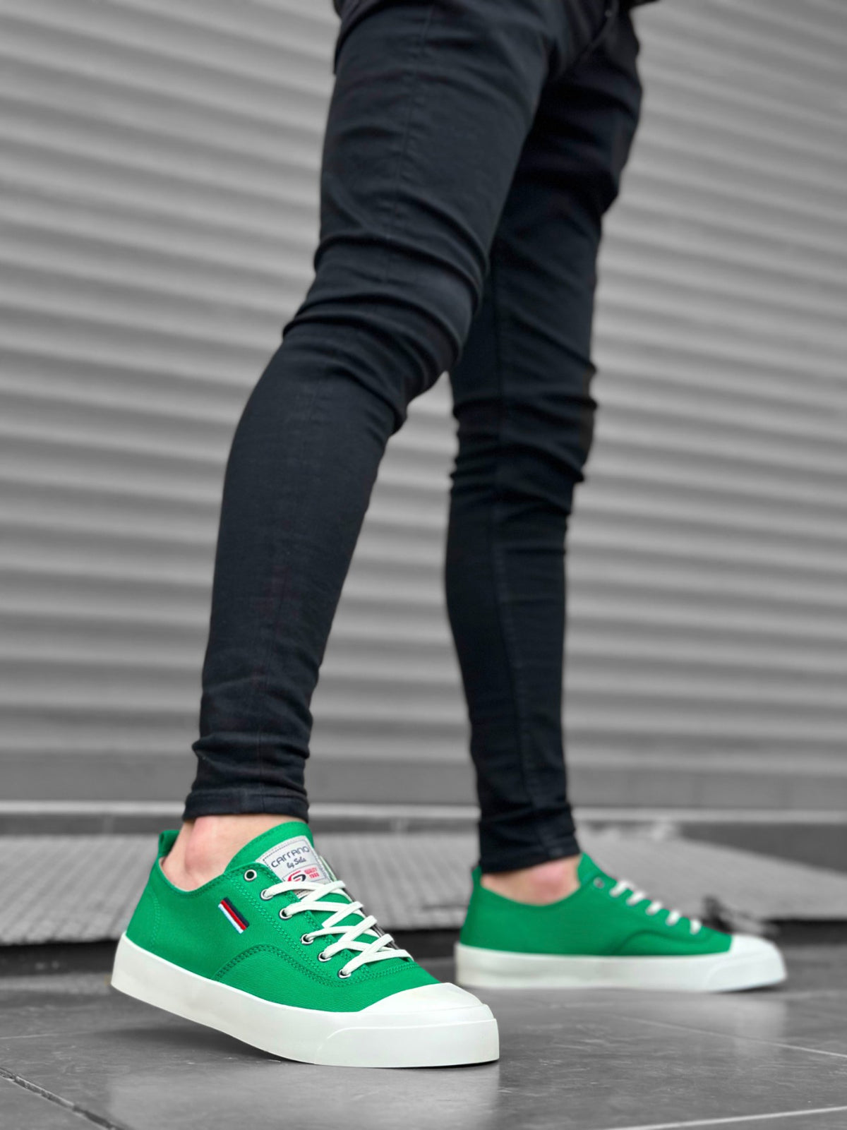 BA0223 Comfortable Flat Sole Linen Lace-Up Green Casual Men's Sneakers Shoes - STREETMODE™