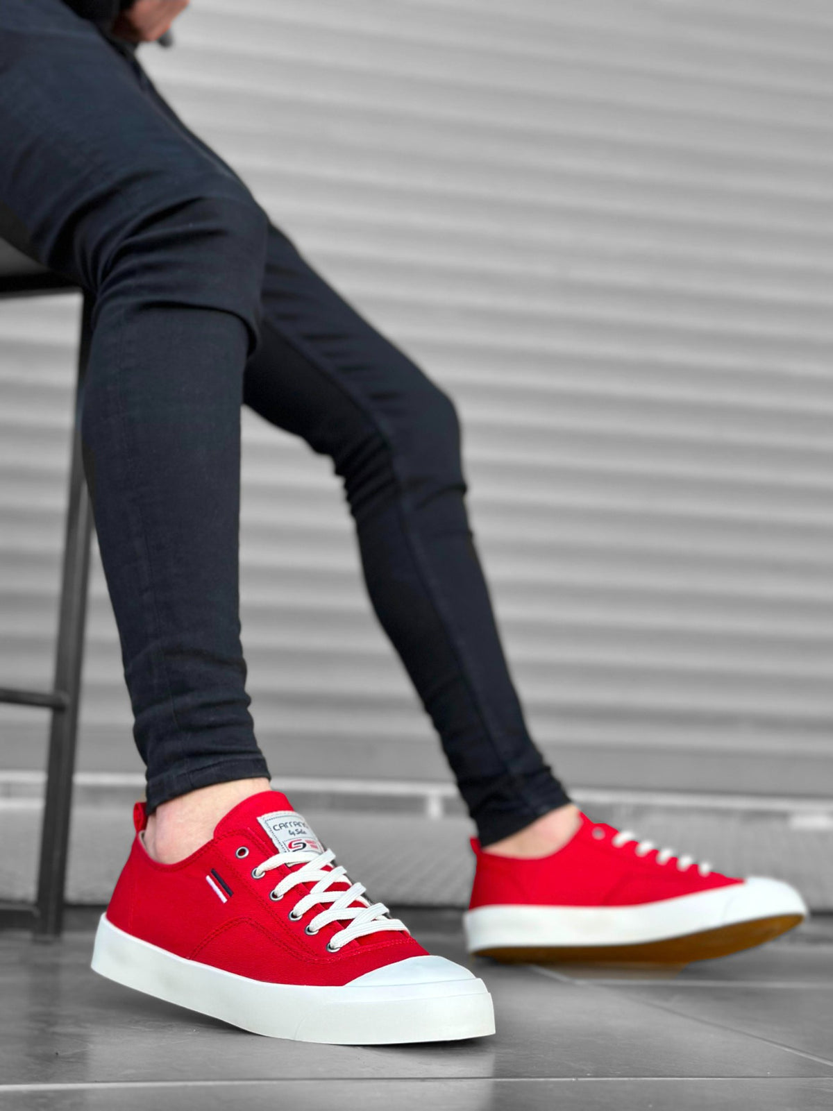 BA0223 Comfortable Flat Sole Linen Lace-up Red Casual Men's Shoes - STREETMODE™