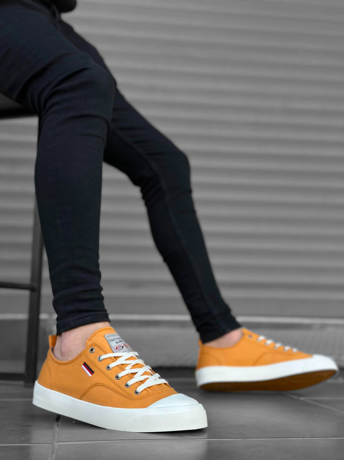 BA0223 Comfortable Flat Sole Linen Lace-Up Yellow Men's Casual Shoes - STREETMODE™