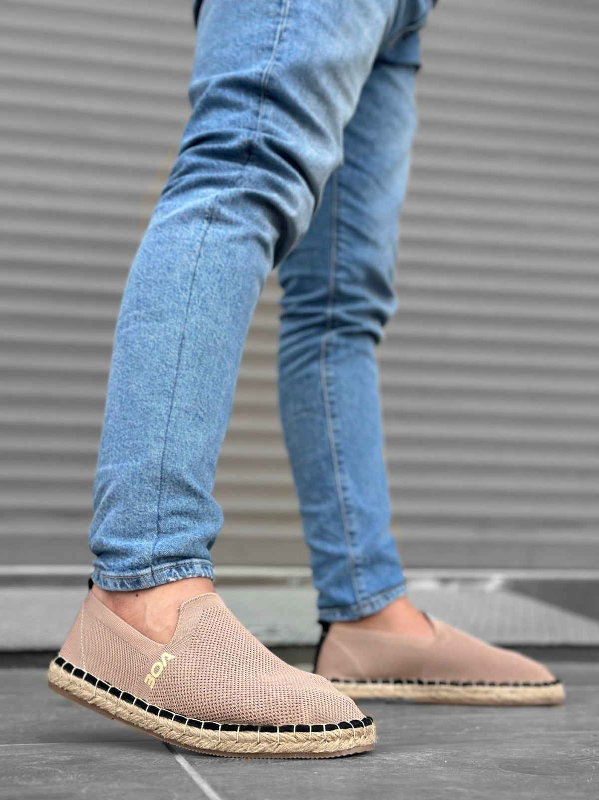 BA0224 Comfortable Flat Sole Espadrilles Knitted Knitwear Mink Casual Men's Shoes - STREETMODE™