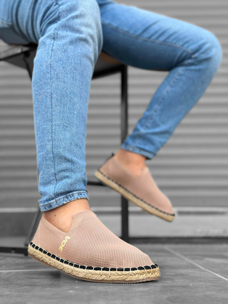 BA0224 Comfortable Flat Sole Espadrilles Knitted Knitwear Mink Casual Men's Shoes - STREETMODE™