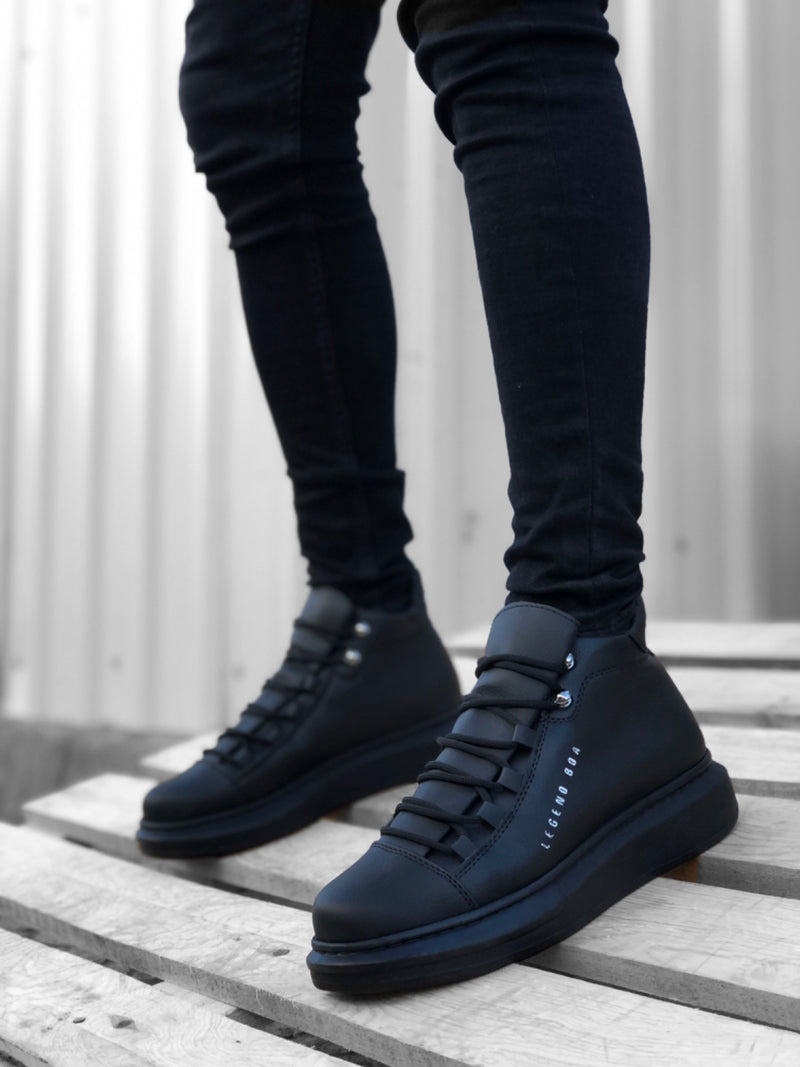 BA0312 Lace-up High Black Sole Men's Style Sport Boots - STREETMODE™