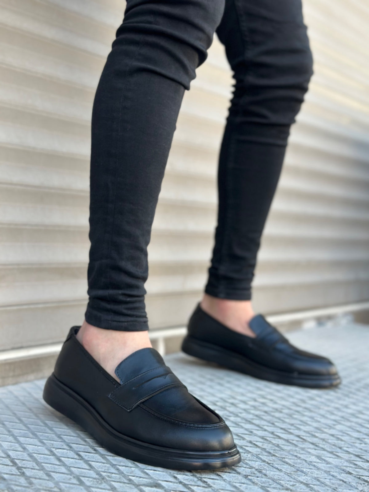 BA0316 Laceless High Black Sole Classic Skin Corcik Men's Shoes - STREETMODE™
