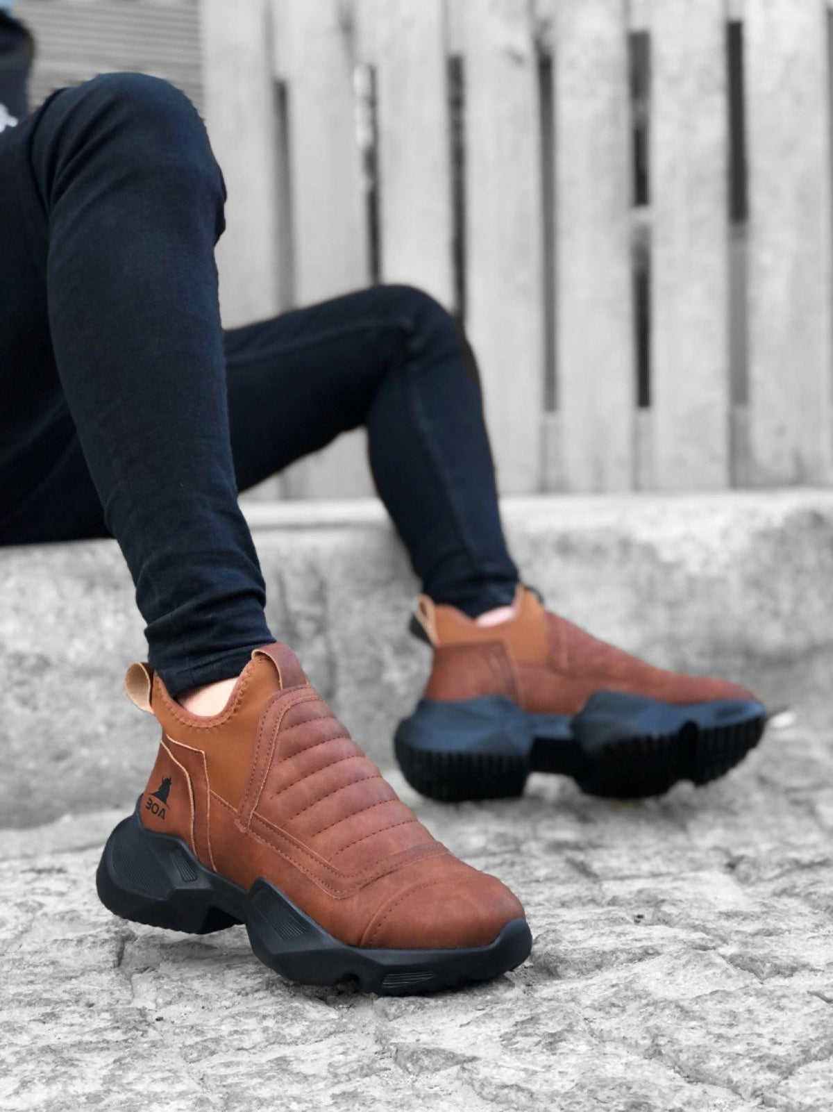 BA0401 Lace-Up Comfortable High-Sole Sole Men's Sports Half Ankle Boots - STREETMODE™