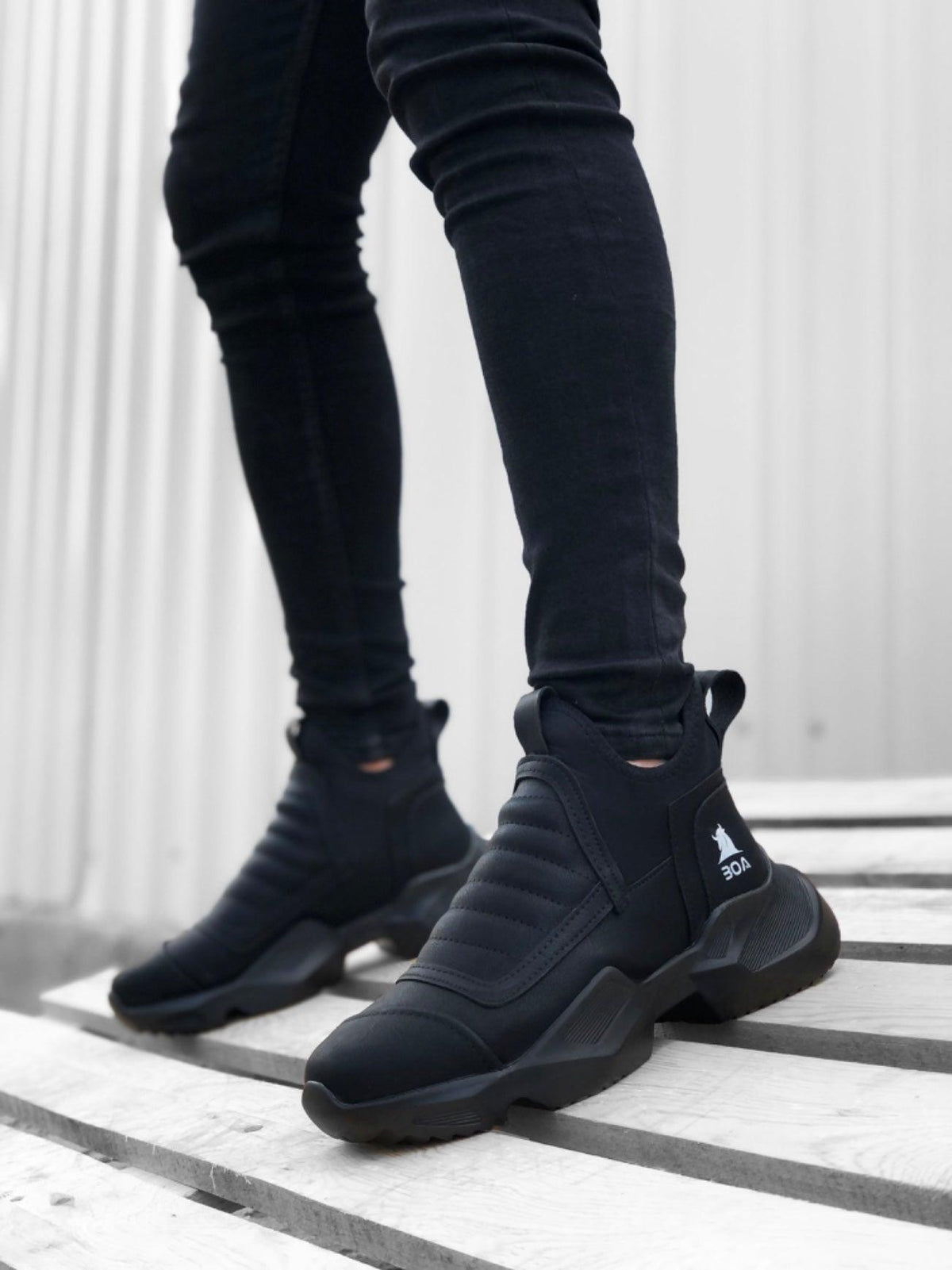 BA0401 Laceless Comfortable High Sole Men's Sports Half Ankle Boots - STREETMODE™