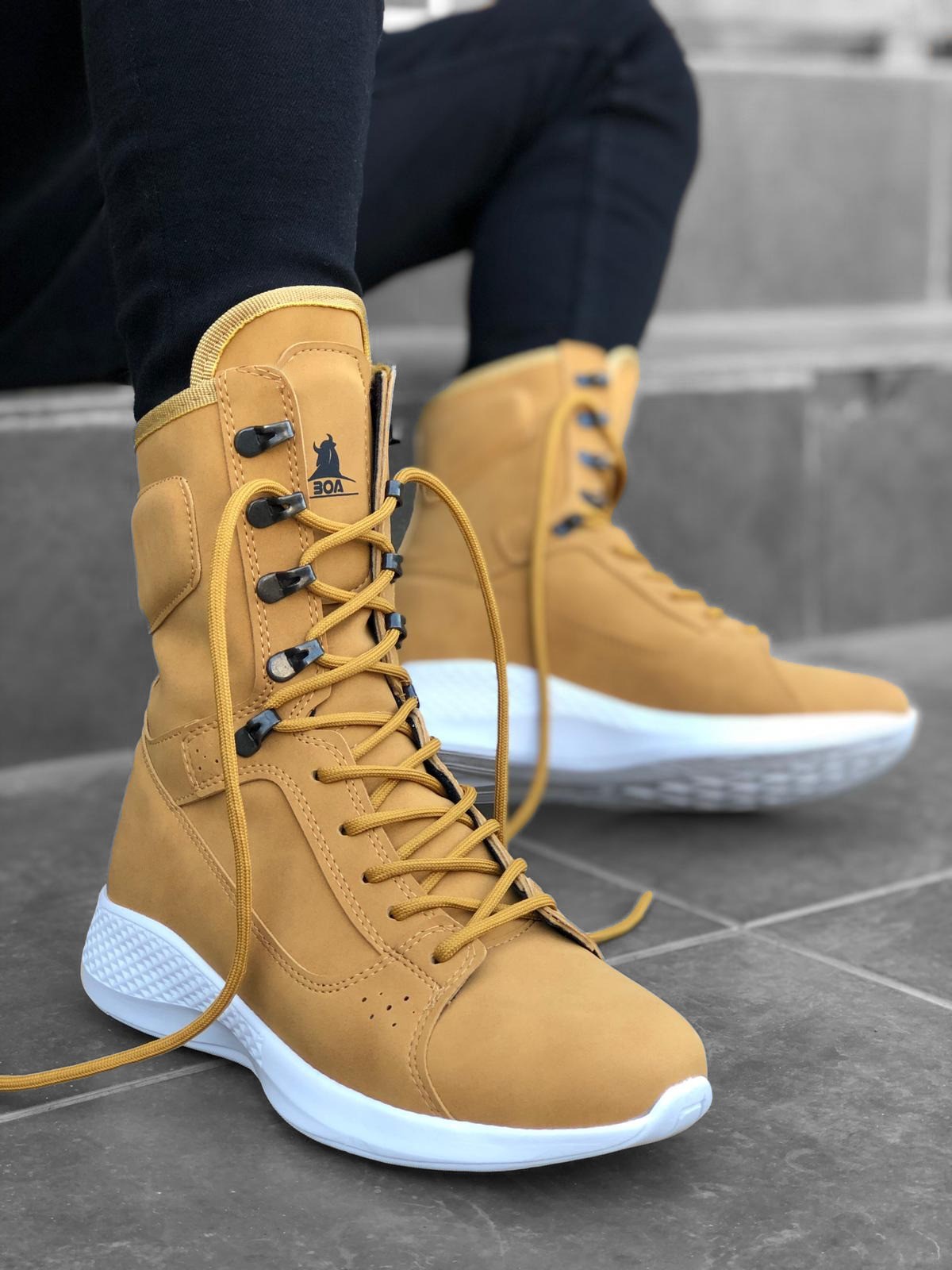 BA0600 Lace-up Camel Yellow Boxer Unisex Sport Mail Boot - STREETMODE™