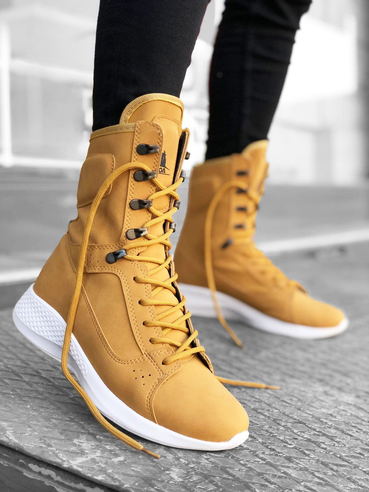 BA0600 Lace-up Camel Yellow Boxer Unisex Sport Mail Boot - STREETMODE™