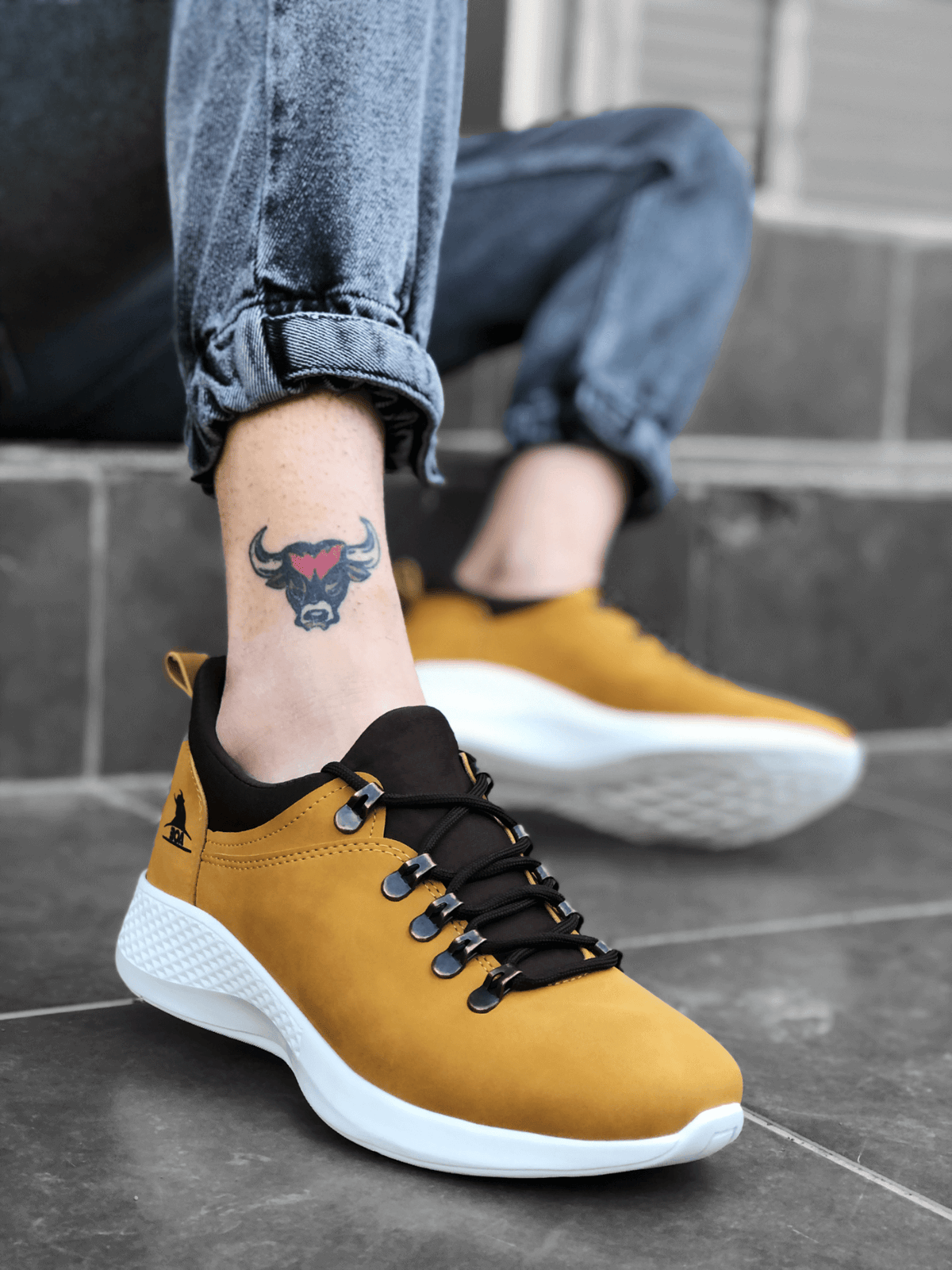 BA0601 Lace-Up Comfortable High Sole Camel Casual Men Sport Shoes - STREETMODE™