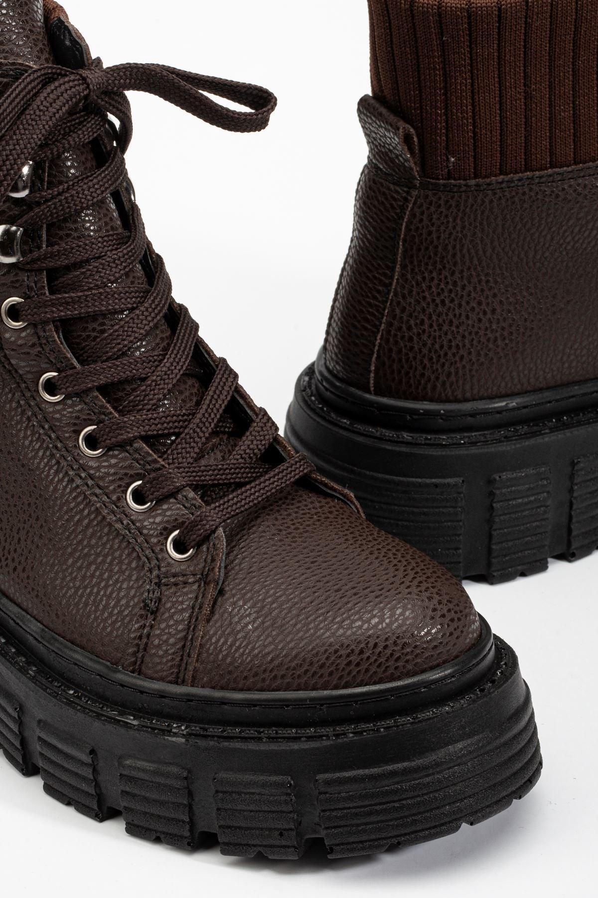 Bitter Brown Laced Women's Boots - STREETMODE™