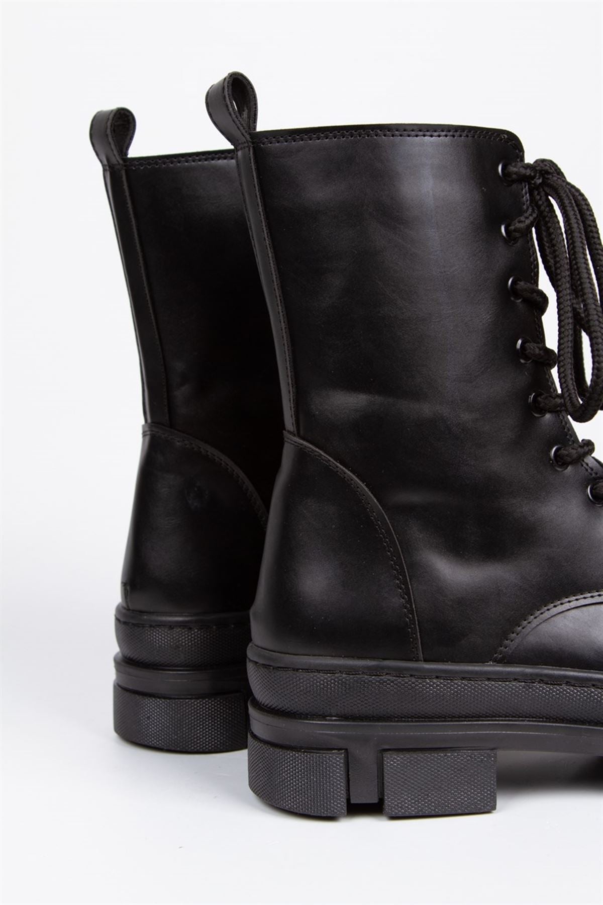 Black Shiny Combat Women's Boots - STREETMODE™