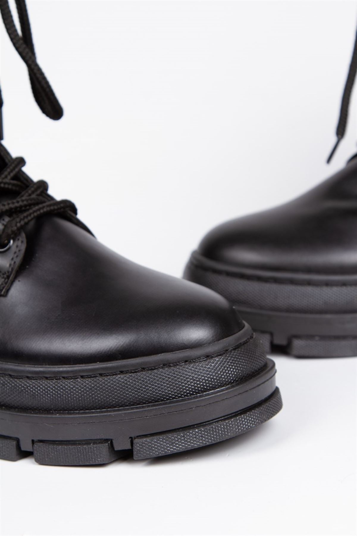 Black Shiny Combat Women's Boots - STREETMODE™