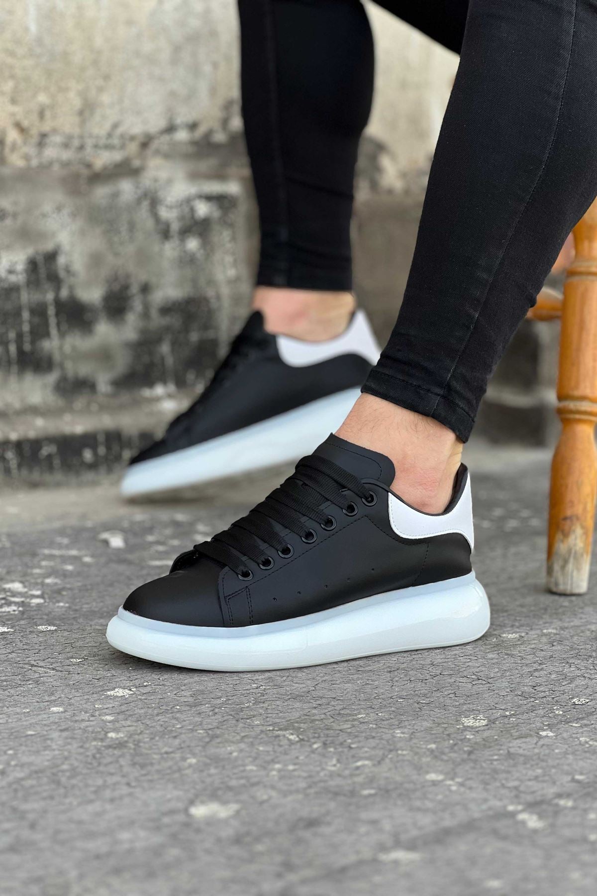 Black White Men's Casual Shoes - STREETMODE™