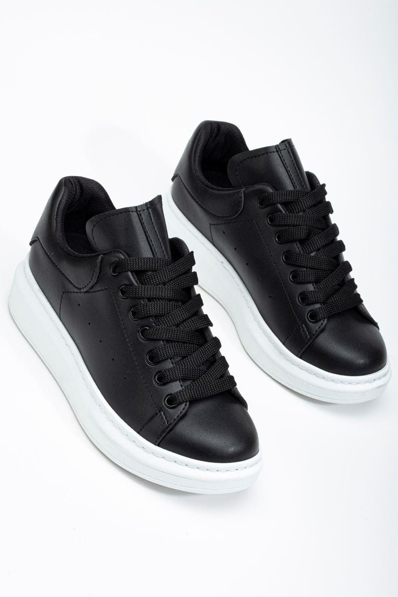 Black Women's Sneakers Casual Shoes - STREETMODE™