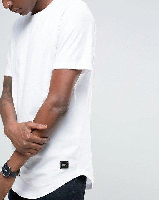 Bpm Long Line Basic Men's T-Shirt White - STREETMODE™