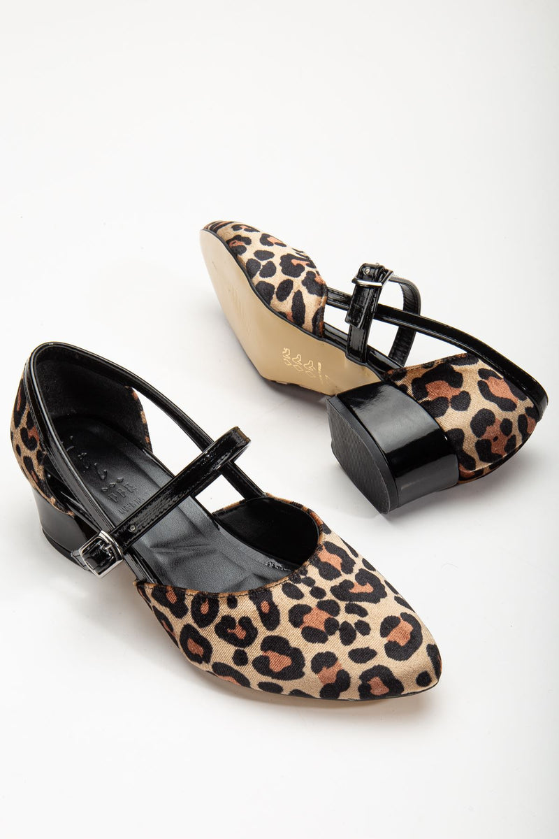 Cedric Black - Leopard Crocodile Detailed Low Heeled Women's Shoes - STREETMODE™