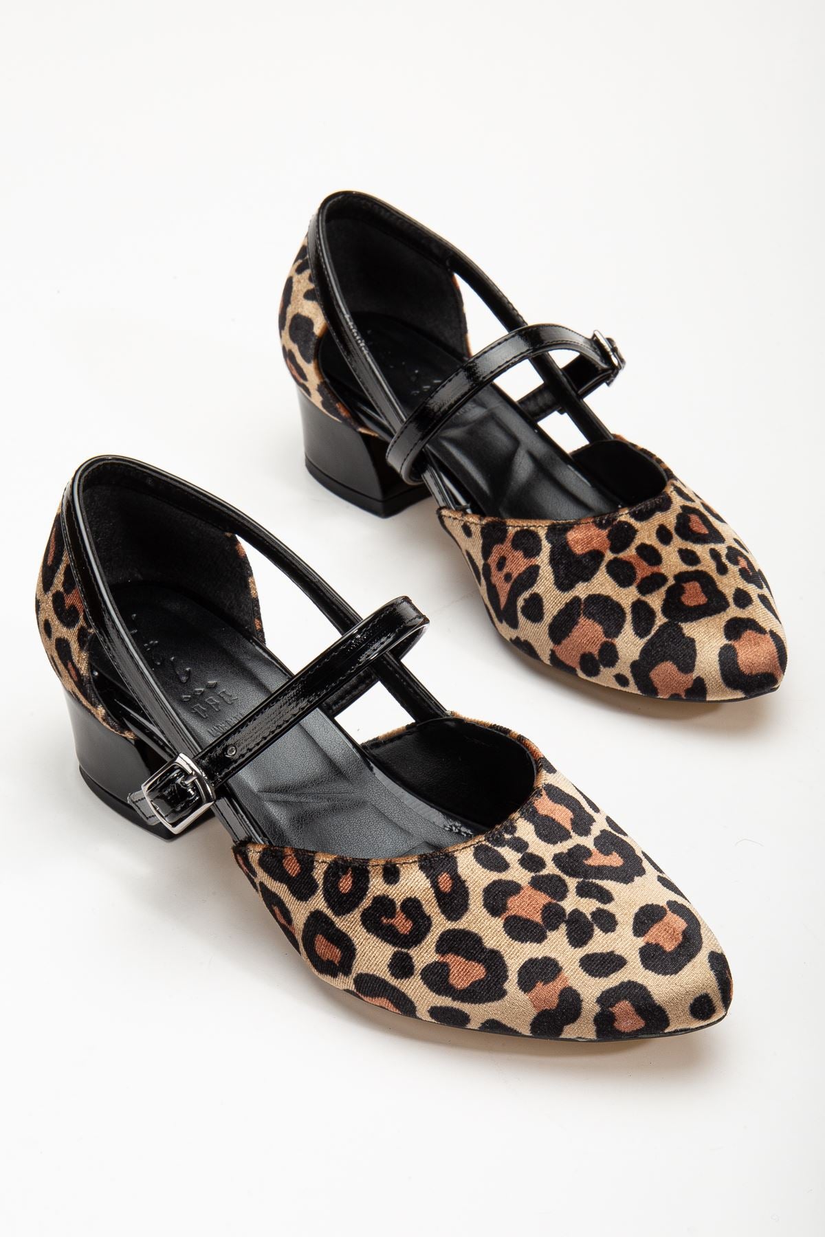 Cedric Black - Leopard Crocodile Detailed Low Heeled Women's Shoes - STREETMODE™