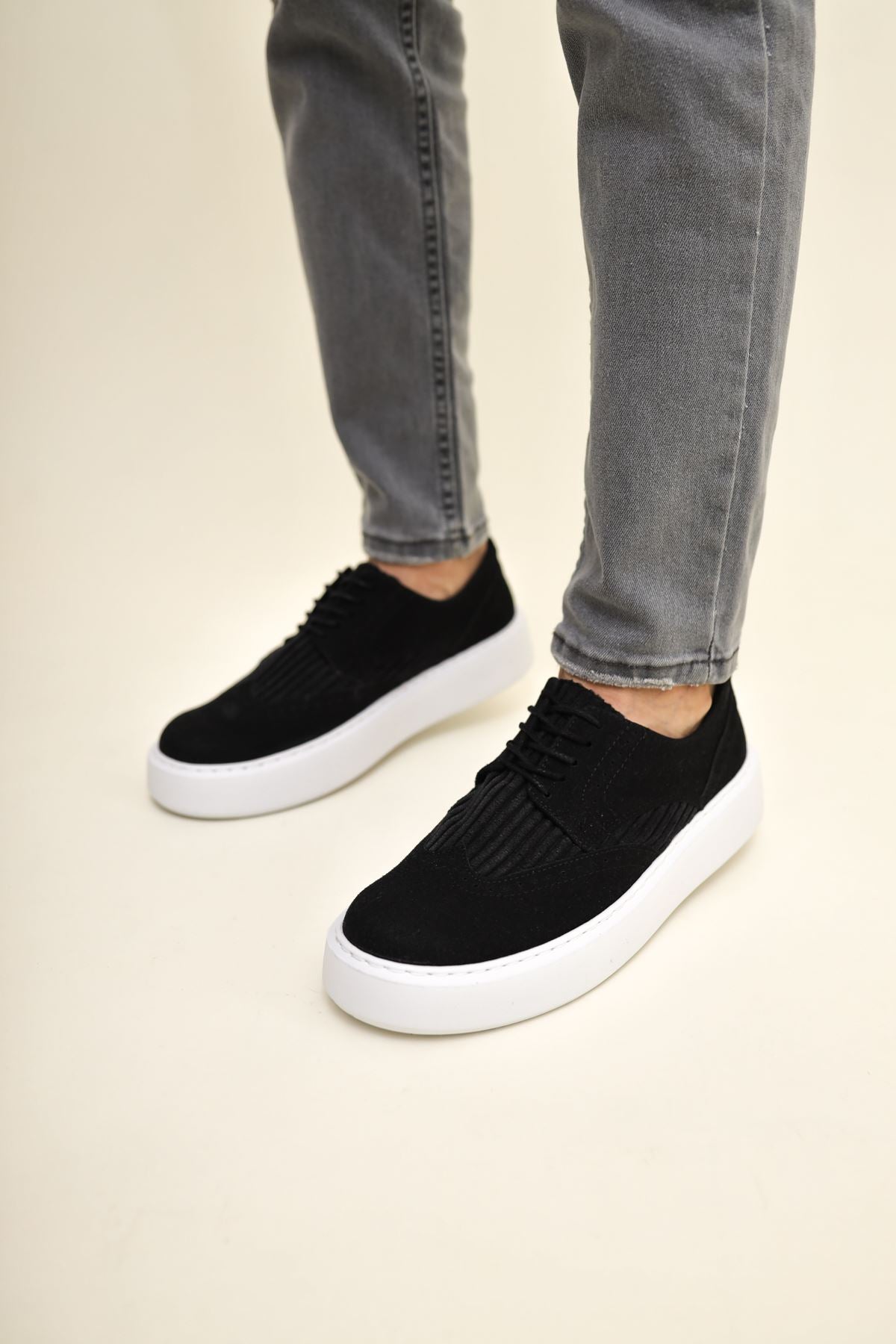 CH 149 Men's Sneakers Shoes BLACK Suede - STREETMODE™