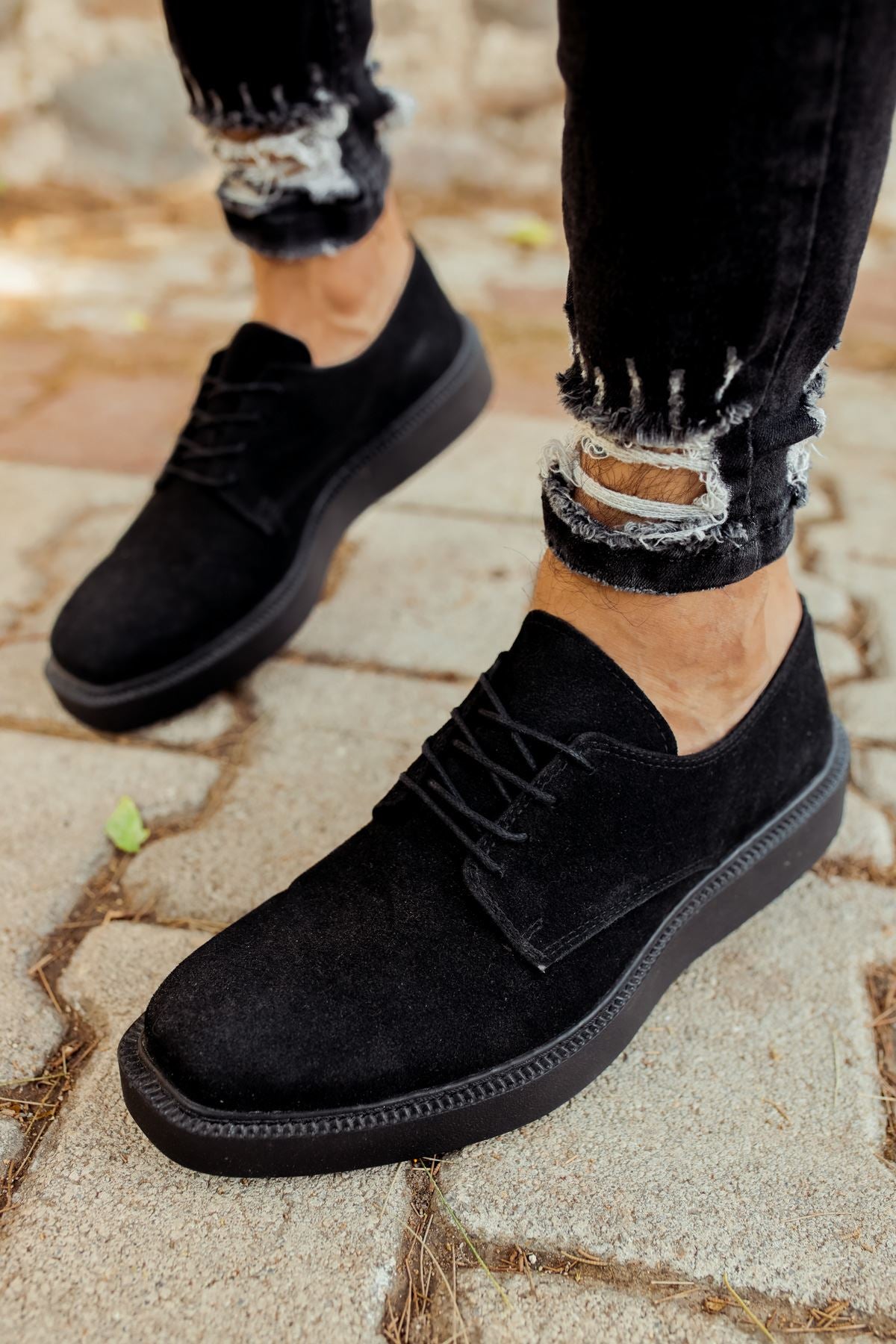 CH001 Men's Full Black Suede Classic Shoes - STREETMODE™