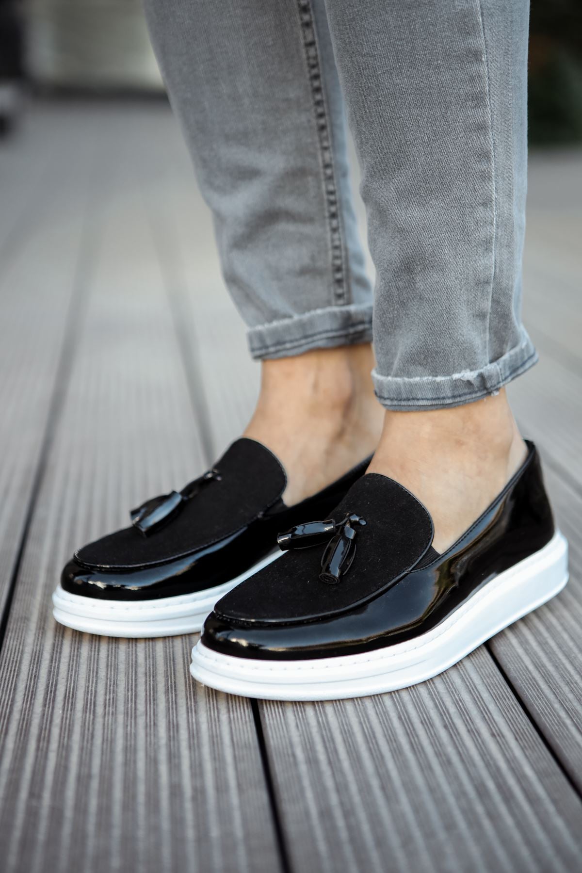 CH002 Men's Black-White Sole Corcik Classic Shoes - STREETMODE™