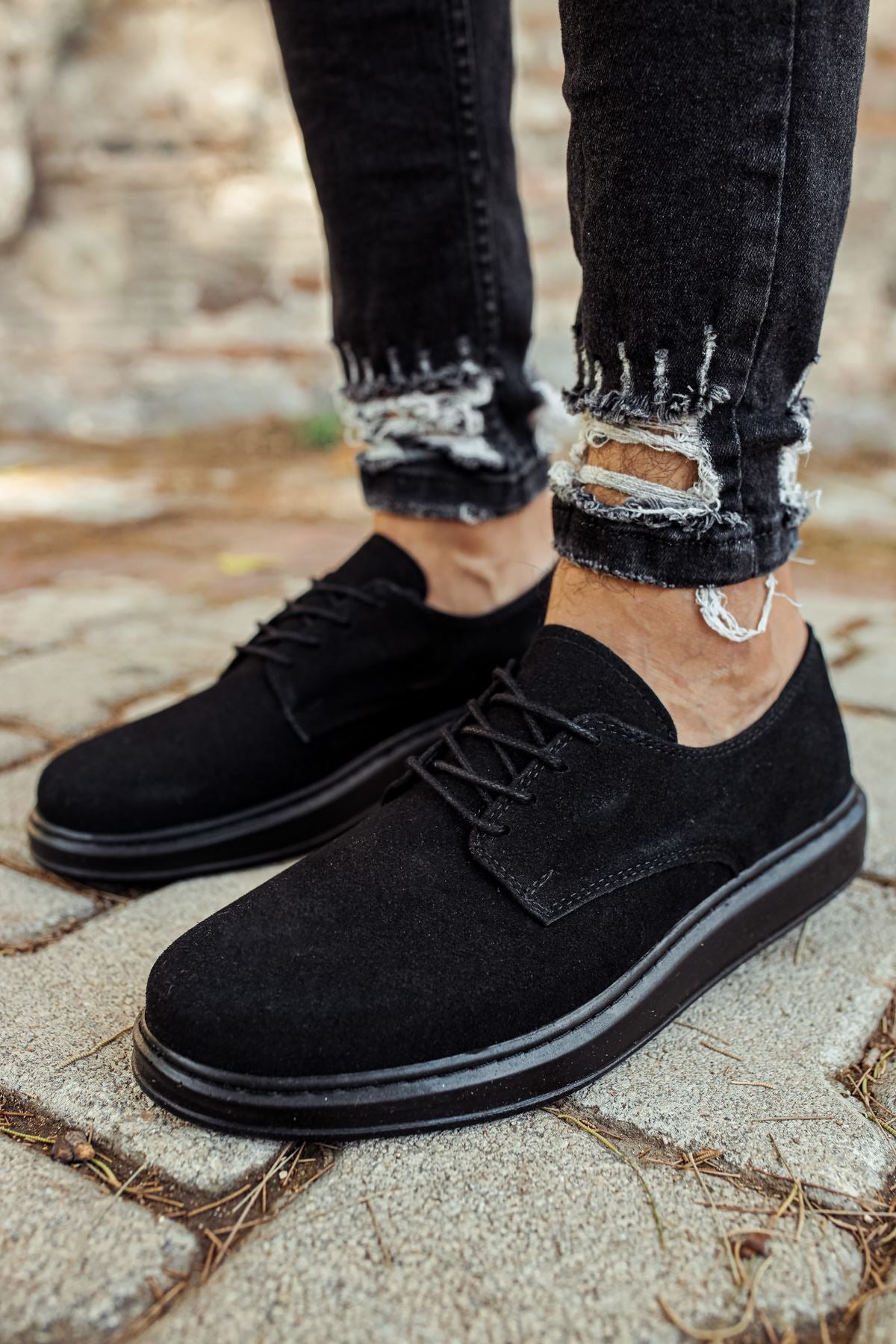 CH003 Men's Full Black Suede Classic Shoes - STREETMODE™