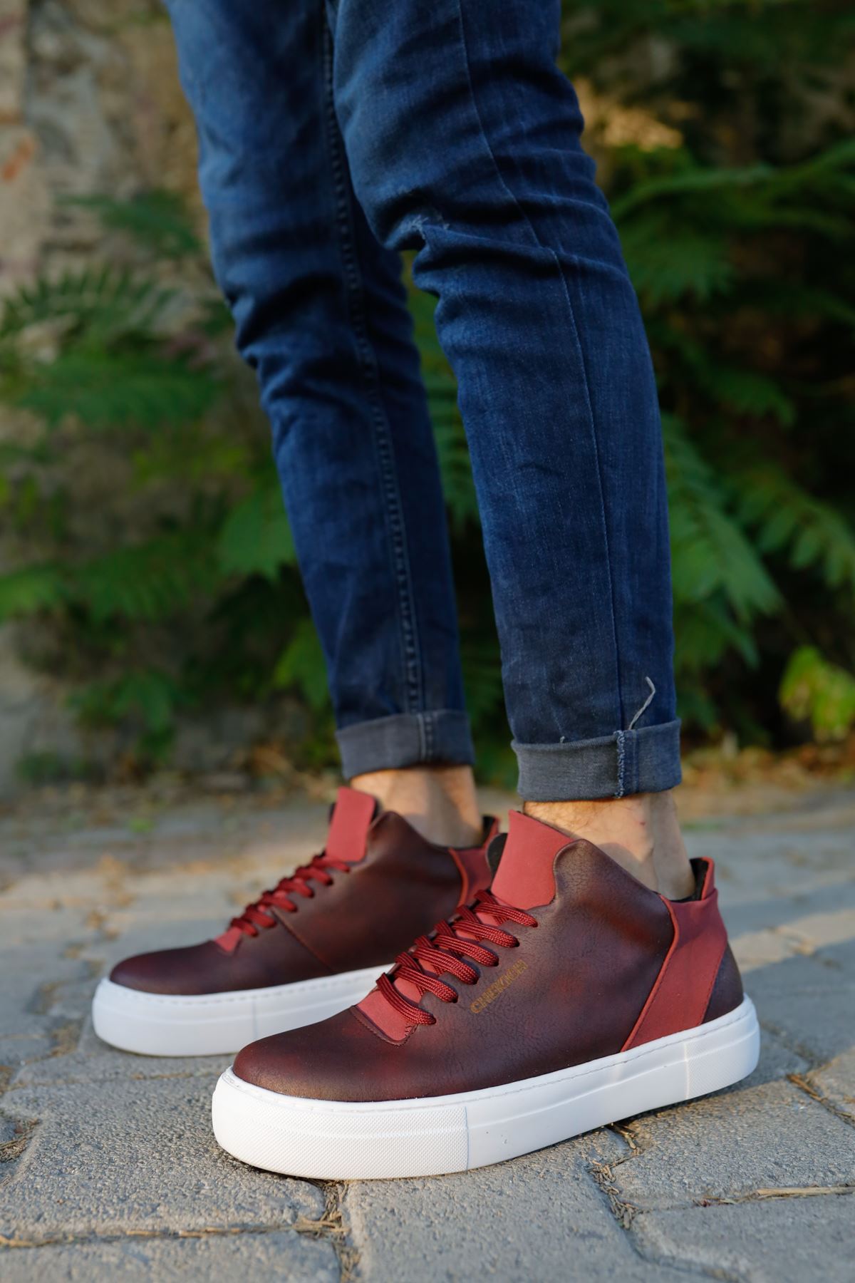 CH004 CBT Hide Men's Shoes CLARET RED - STREETMODE™