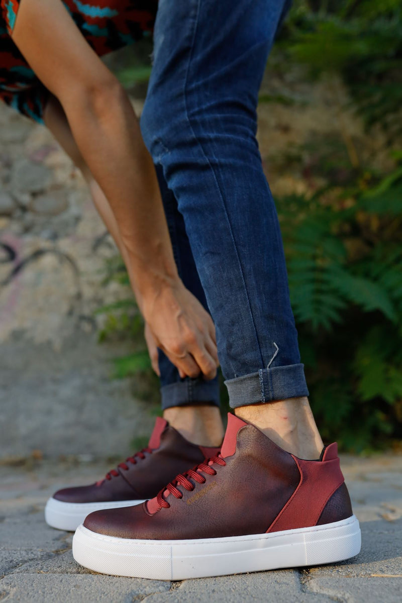 CH004 CBT Hide Men's Shoes CLARET RED - STREETMODE™