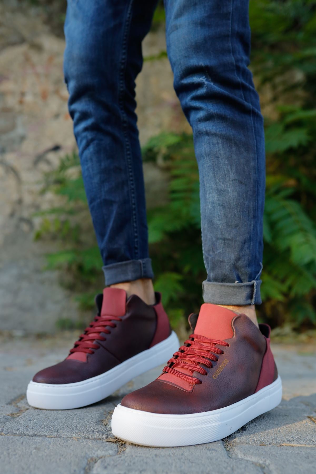 CH004 CBT Hide Men's Shoes CLARET RED - STREETMODE™