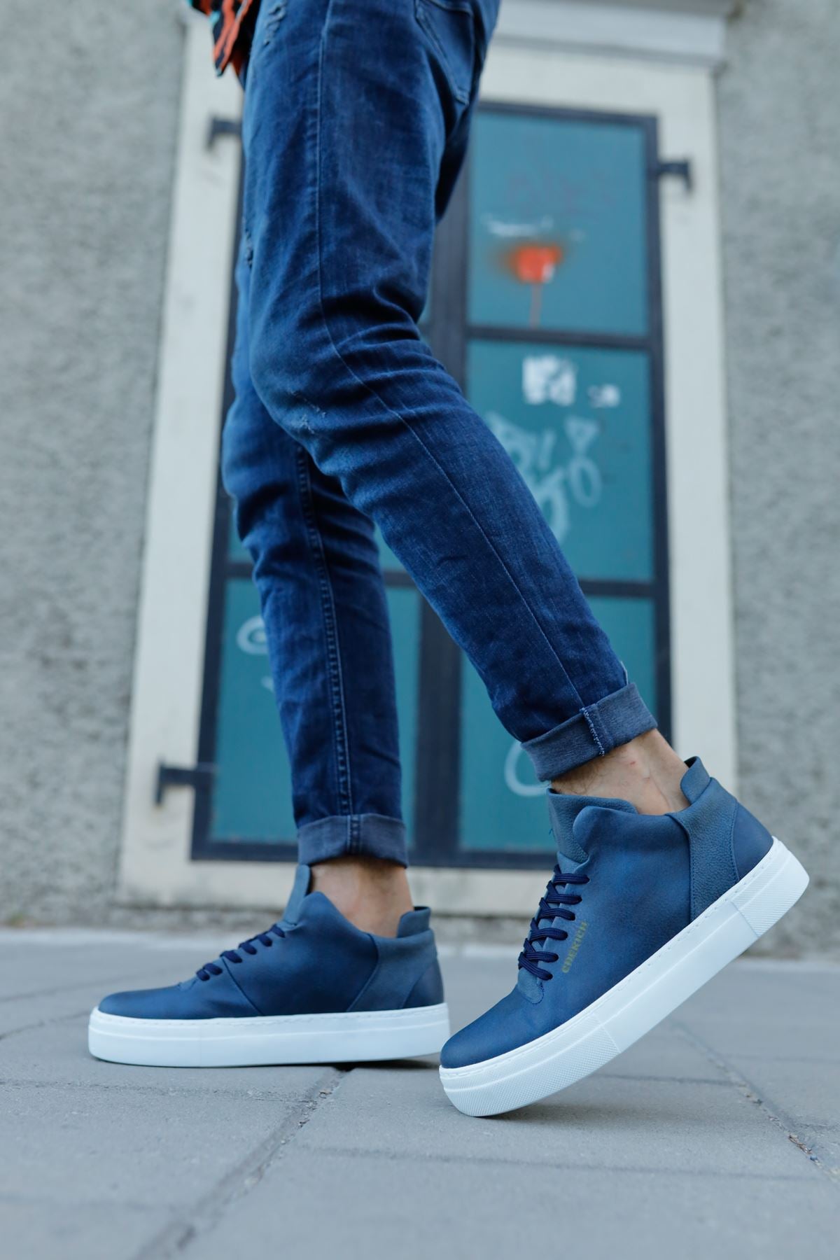 CH004 CBT Hide Men's Shoes NAVY BLUE - STREETMODE™