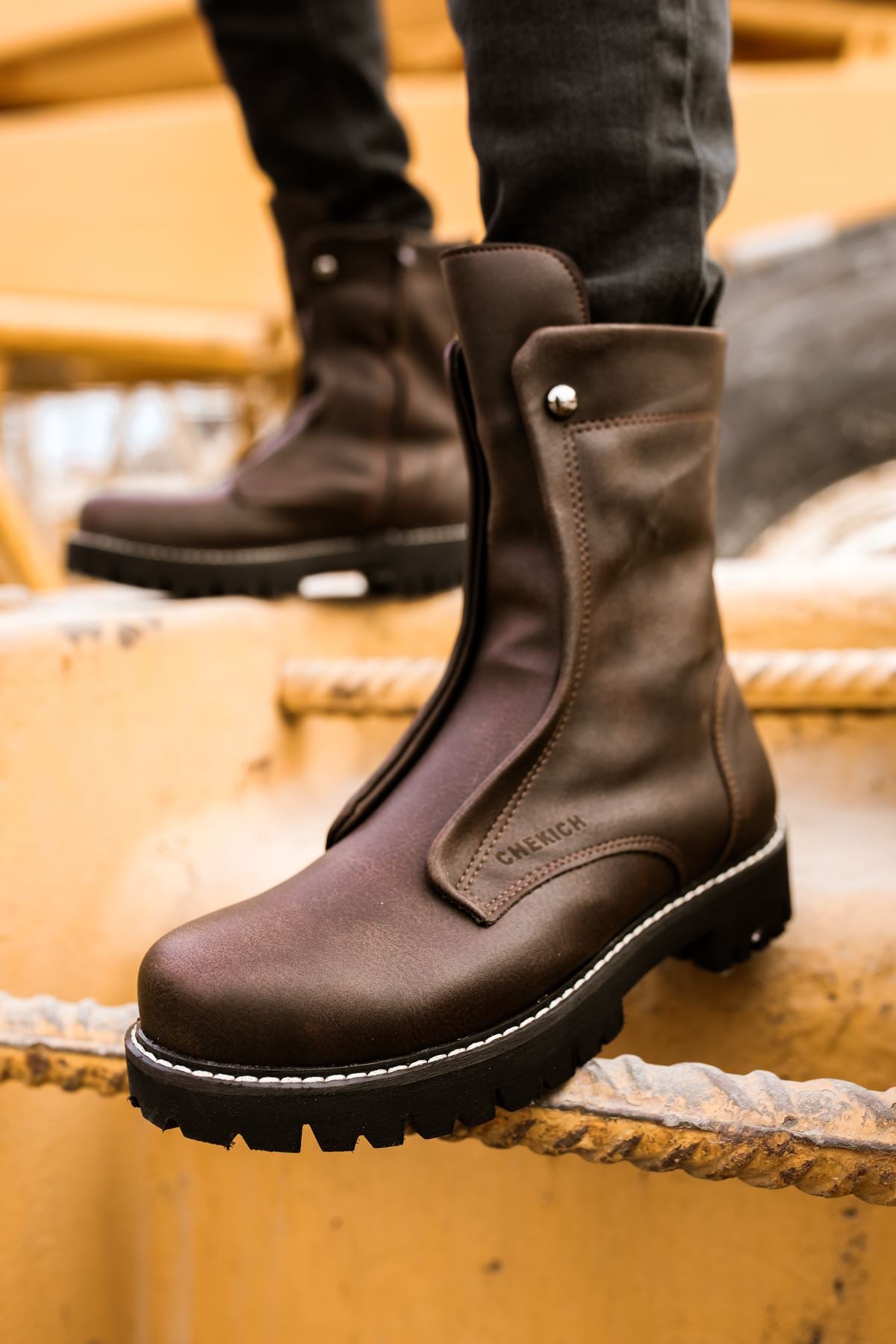 CH027 Men's  Brown-Black Sole Casual Winter Boots - STREETMODE™