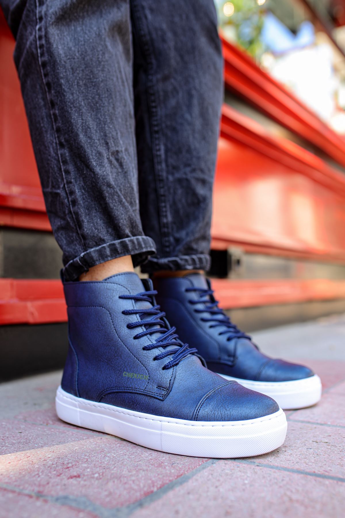 CH029 CBT Vulcanized Lace Up Men's Boots NAVY BLUE - STREETMODE™