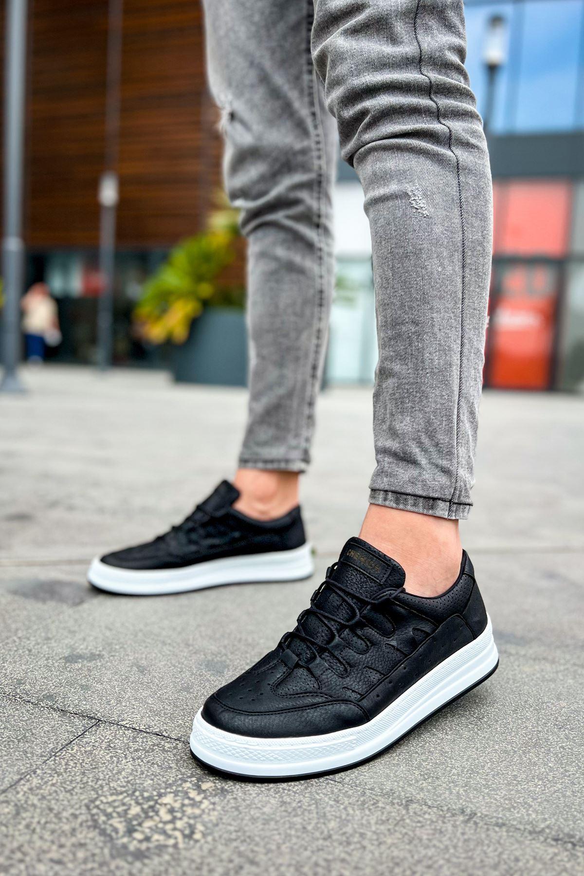 CH040 Men's Unisex Orthopedics Black-White Sole Casual Sneaker Sports Shoes - STREETMODE™