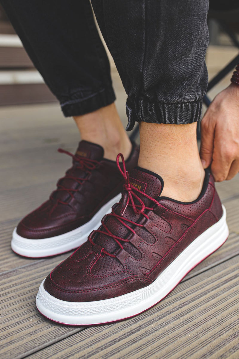 CH040 Men's Unisex Orthopedics Burgundy-White Sole Casual Sneaker Sports Shoes - STREETMODE™