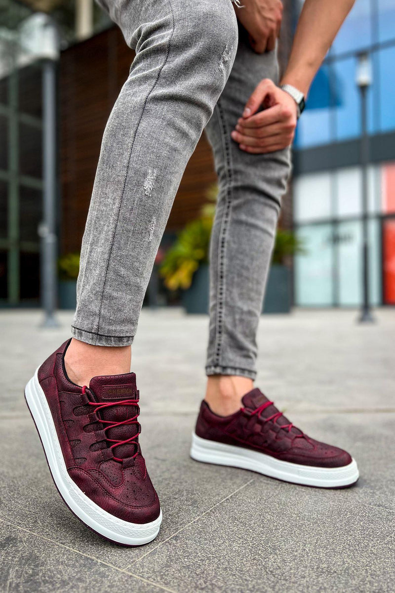 CH040 Men's Unisex Orthopedics Burgundy-White Sole Casual Sneaker Sports Shoes - STREETMODE™