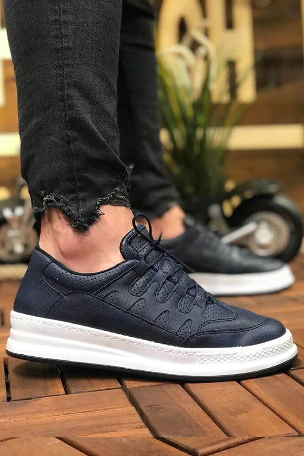 CH040 Men's Unisex Orthopedics Navy Blue-White Sole Casual Sneaker Sports Shoes - STREETMODE™