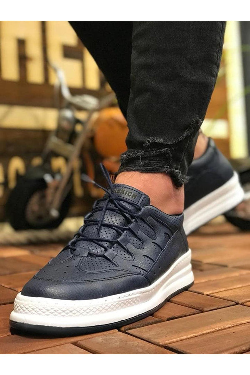 CH040 Men's Unisex Orthopedics Navy Blue-White Sole Casual Sneaker Sports Shoes - STREETMODE™