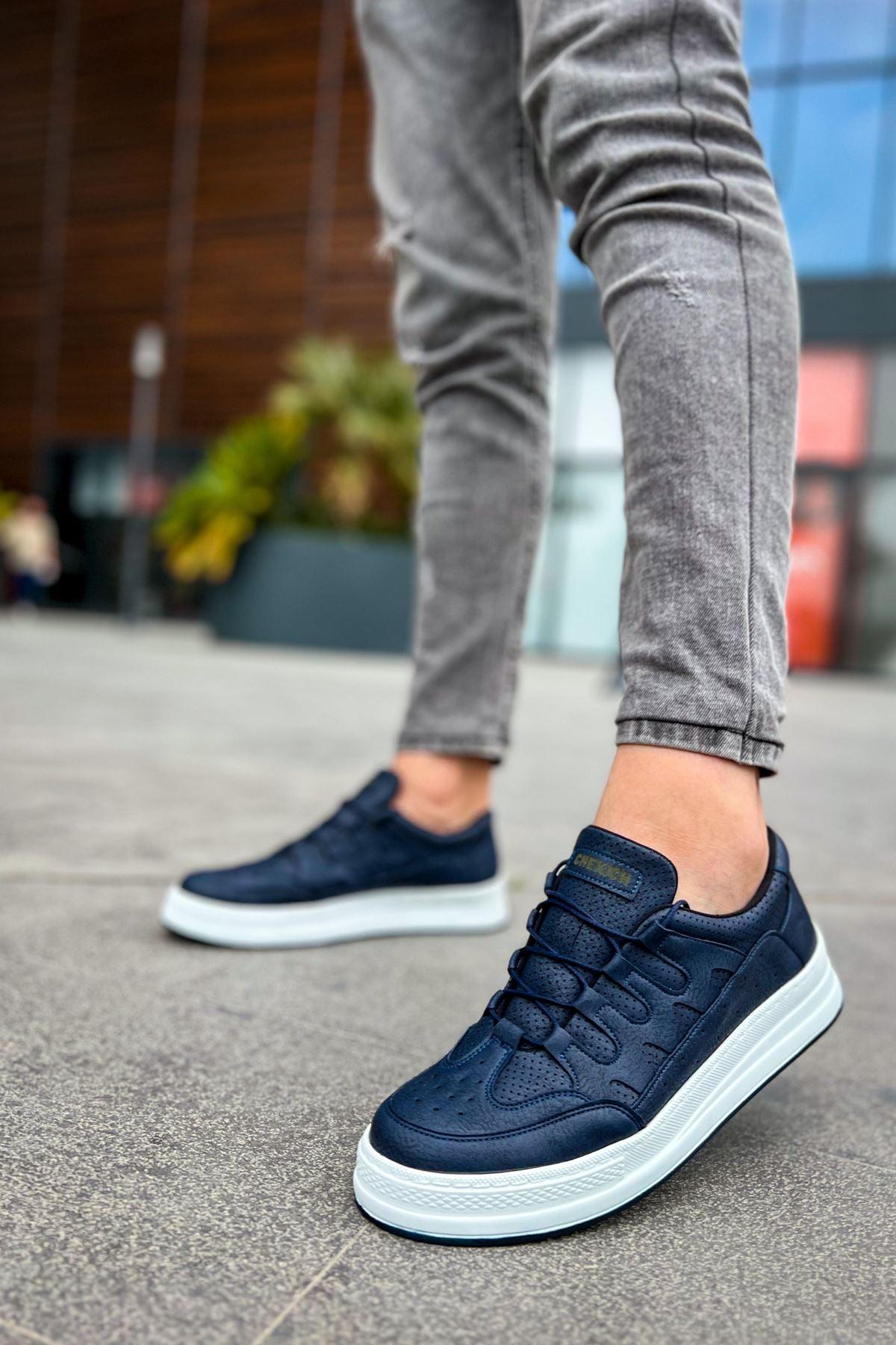 CH040 Men's Unisex Orthopedics Navy Blue-White Sole Casual Sneaker Sports Shoes - STREETMODE™