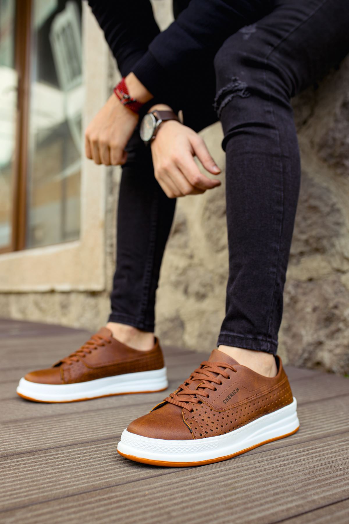 CH043 Men's Unisex Brown-White Sole Casual Shoes - STREETMODE™
