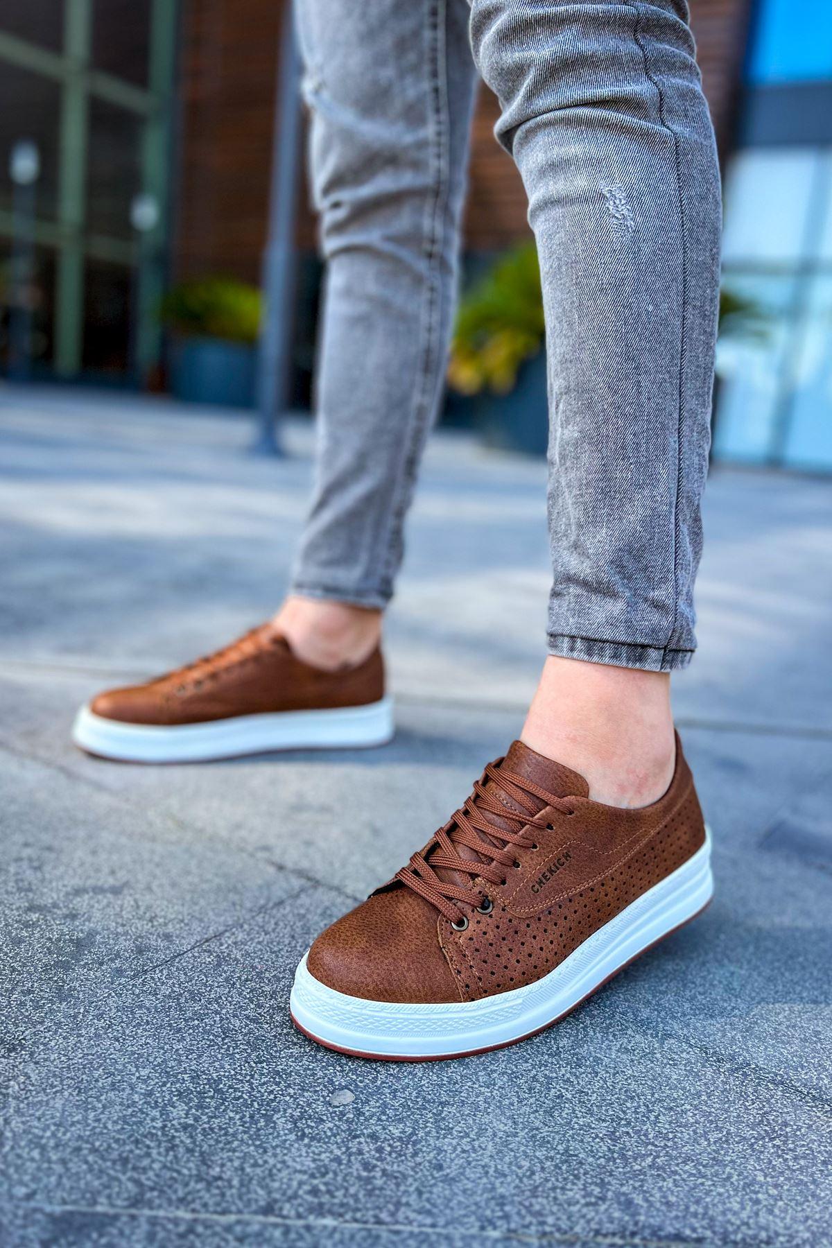 CH043 Men's Unisex Brown-White Sole Casual Shoes - STREETMODE™