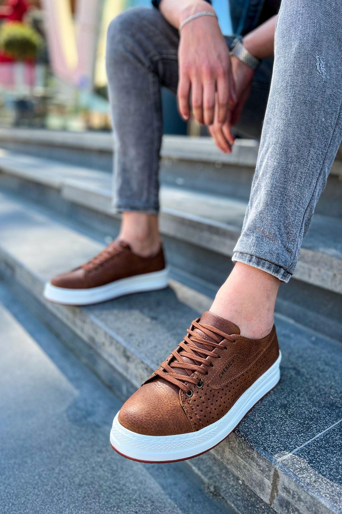 CH043 Men's Unisex Brown-White Sole Casual Shoes - STREETMODE™