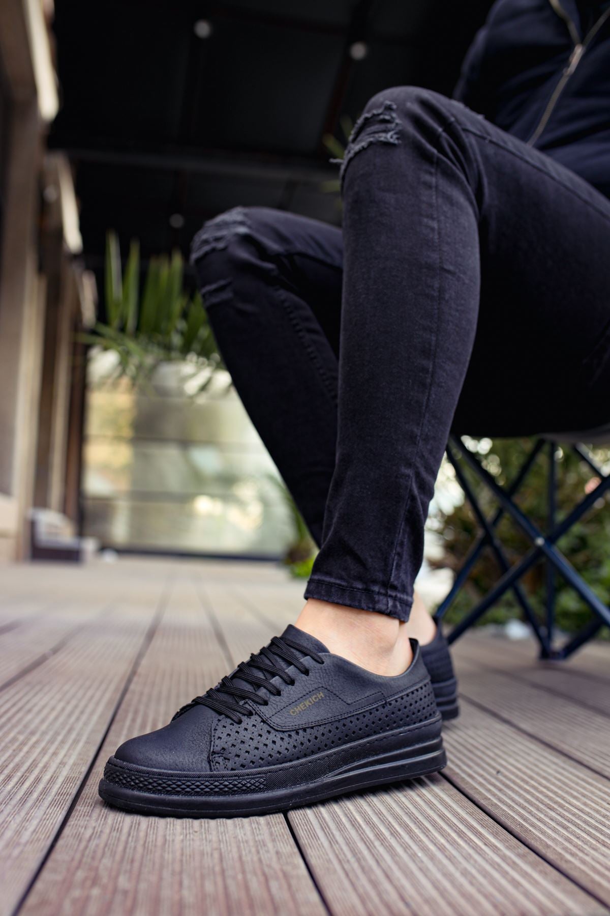 CH043 Men's Unisex Full Black Casual Shoes - STREETMODE™