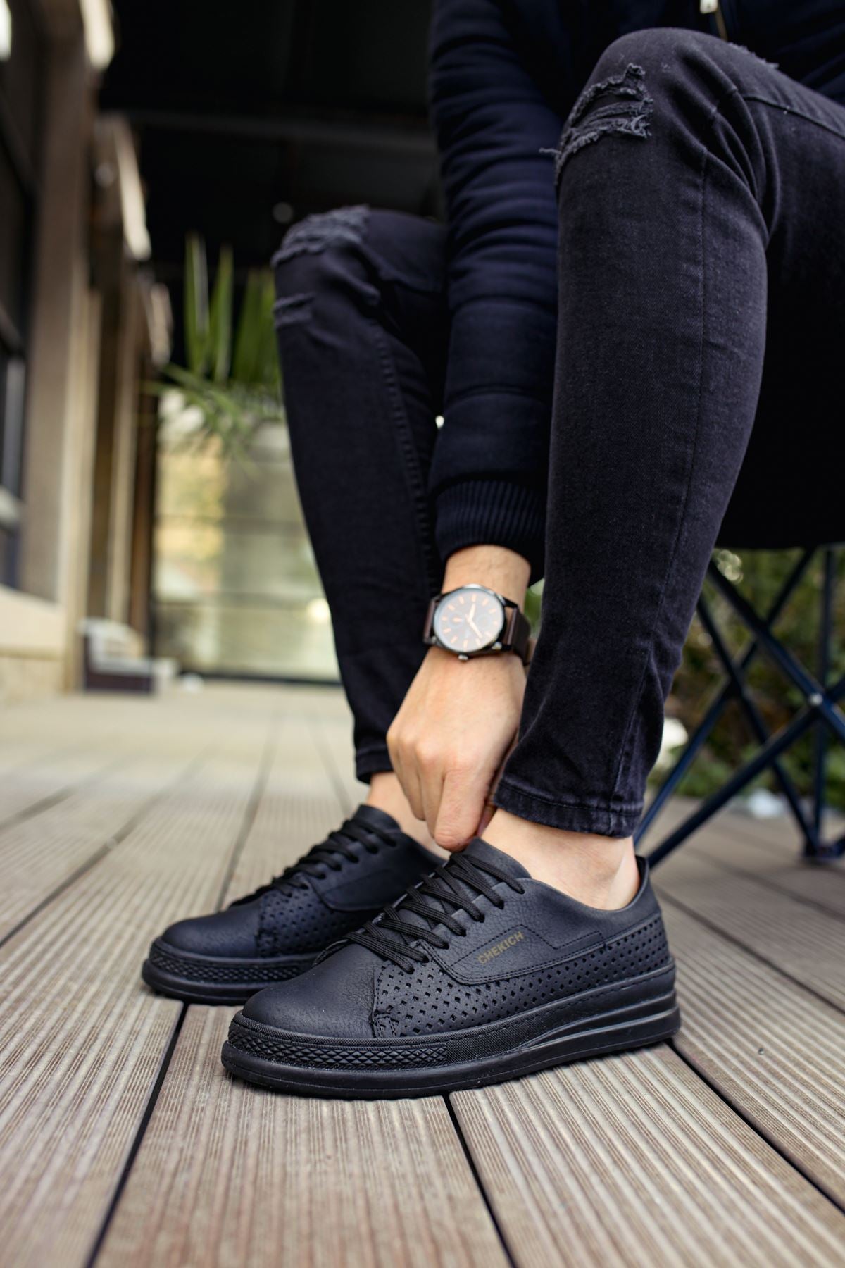 CH043 Men's Unisex Full Black Casual Shoes - STREETMODE™